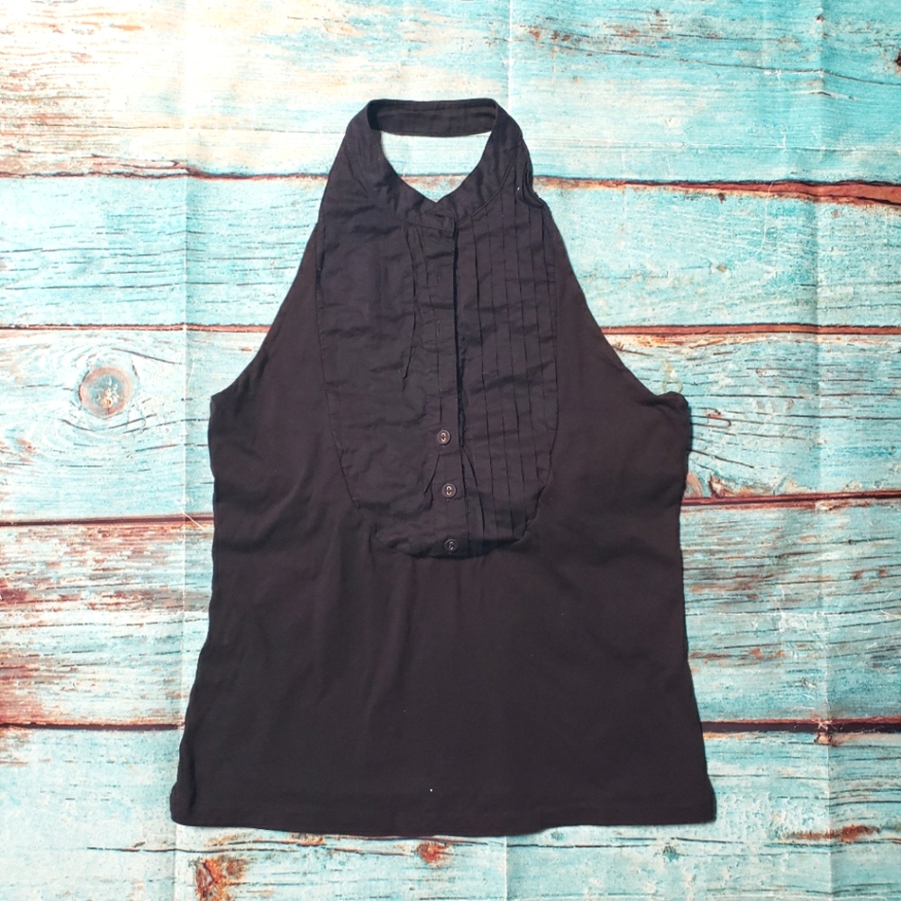 🌺 4/$20 American Living Black Halter Top Size Small
